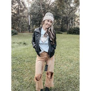 90’s distressed wide Capri